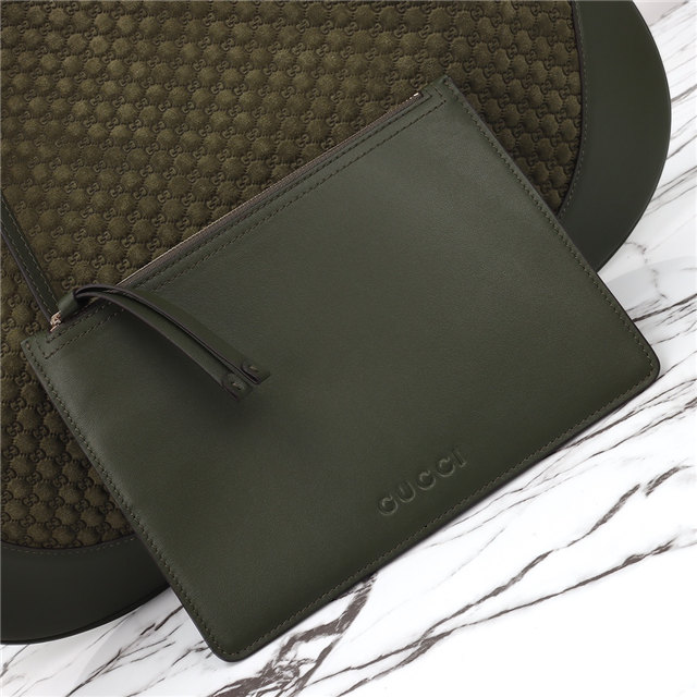 Gucci B Medium Shoulder Bag 815924 Green Suede-8.jpg