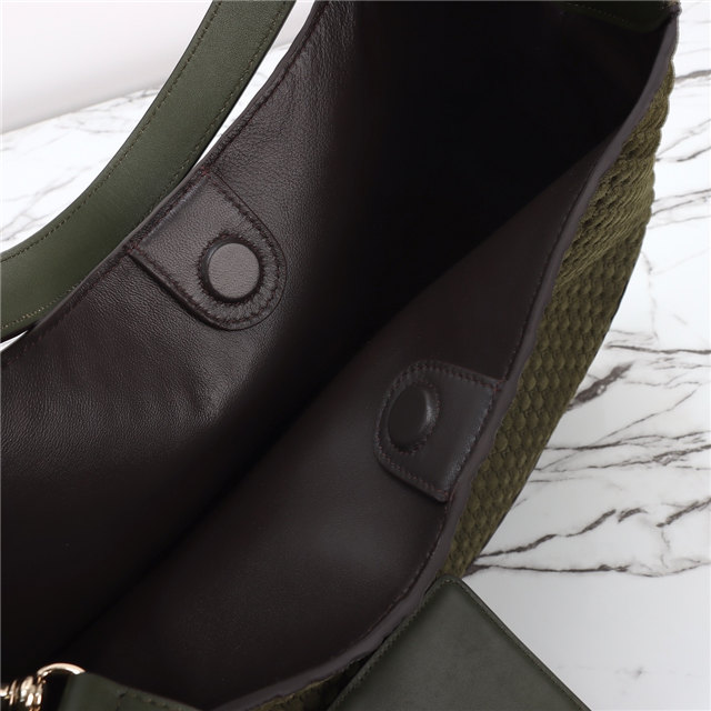 Gucci B Medium Shoulder Bag 815924 Green Suede-9.jpg