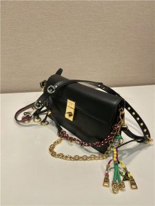 Prada Soft Sound Small Leather Shoulder Bag 1BD379 Black-4.jpg
