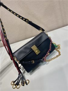 Prada Soft Sound Small Leather Shoulder Bag 1BD379 Black-5.jpg