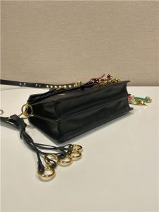 Prada Soft Sound Small Leather Shoulder Bag 1BD379 Black-7.jpg