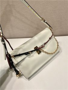 Prada Soft Sound large leather shoulder bag 1BD378 White-4.jpg