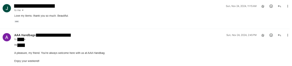 AAA Purse Verified Customer Review 13