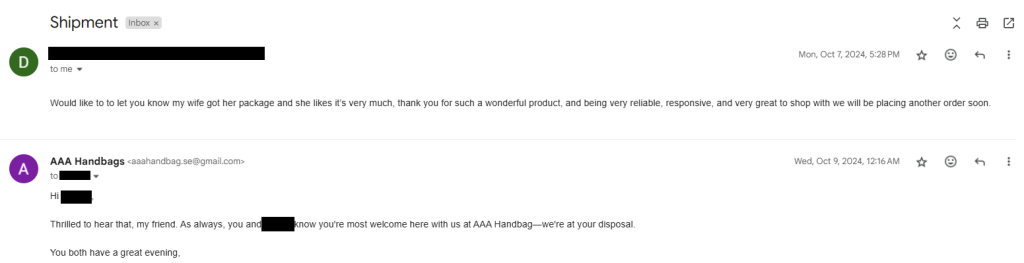 AAA Purse Customer Review 14