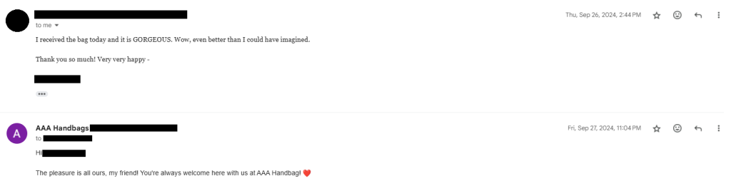 AAA Purse Verified Customer Review 15