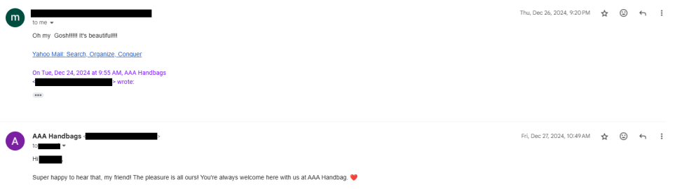 AAA Purse Verified Customer Review 4