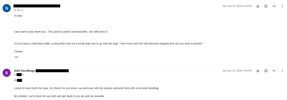 AAA Purse Verified Customer Review 6