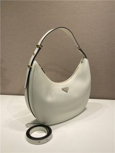 Arque Large Leather Shoulder Bag 1BC212 White-2.jpg