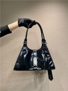 Medium Leather Tote Bag 1BG563 Black-1.jpg