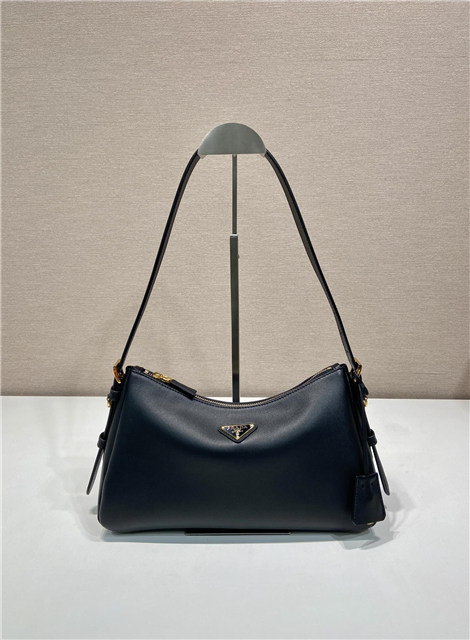 Prada Aimee Medium Leather Shoulder Bag 1BC229 Black
