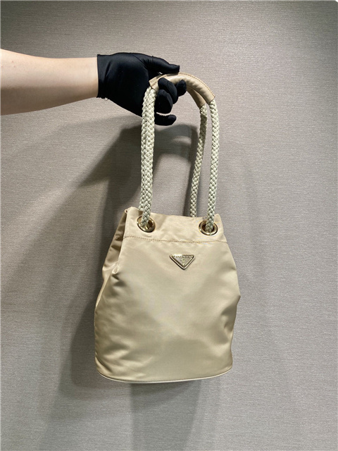 Prada Mariner Re-Nylon Small Bucket Bag 1BE082 Camel Brown