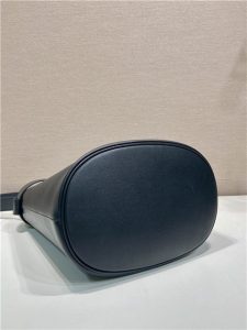 Prada Buckle Leather Bucket Bag With Belt 1BE085 Black-8.jpg