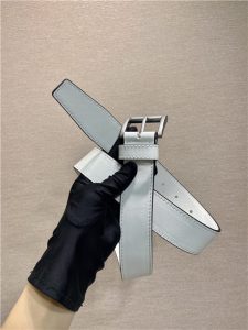 Prada Buckle Leather Bucket Bag With Belt 1BE085 White-10.jpg