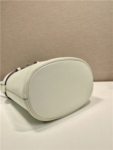 Prada Buckle Leather Bucket Bag With Belt 1BE085 White-9.jpg