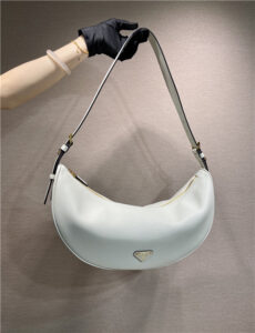 Prada Demi-Lune Large Leather Shoulder Bag 1BC255 White-1.jpg
