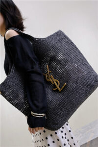 YSL Icare Maxi Shopping Bag 772191 Black Raffia-13.jpg