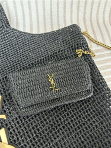 YSL Icare Maxi Shopping Bag 772191 Black Raffia-4.jpg