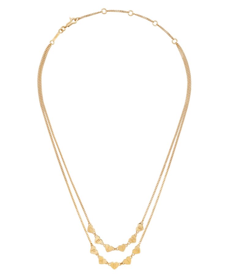 Celine Womens Double Necklace in Brass With Gold Finish Golden-1.jpg