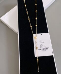 Celine Womens Triomphe Folk Beads Sautoir In Brass With Gold Finish Golden-4.jpg