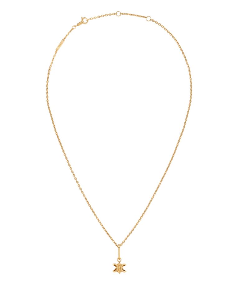 Celine Womens Triomphe Solitaire Necklace In Brass With Gold Finish Golden-1.jpg