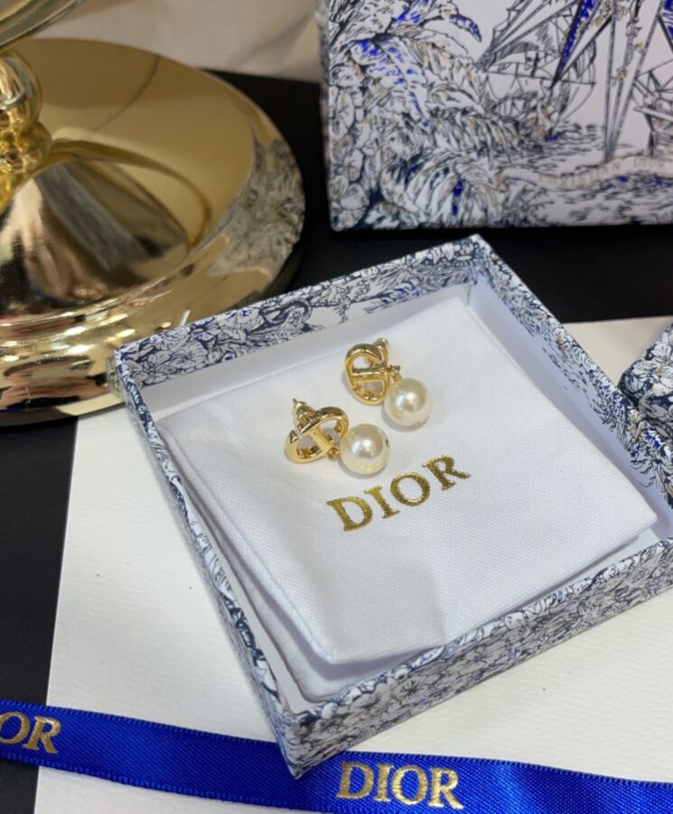 Dior Womens CD Navy Earrings Golden-2.jpg