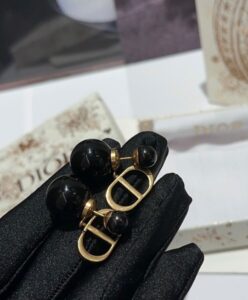 Dior Womens Dior Tribales Earrings Black-5.jpg