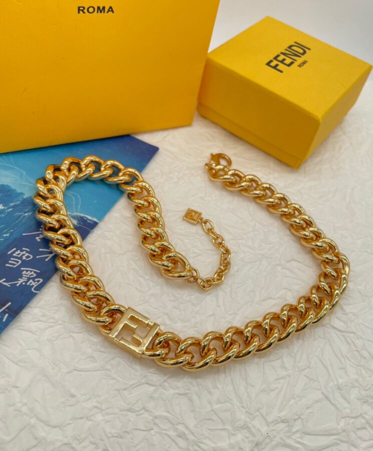 Fendi Womens Forever Fendi necklace 8AK129 Golden-3.jpg