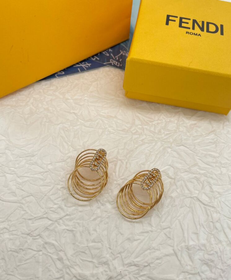 Fendi Womens OLock Earrings 8AH939 Golden-2.jpg