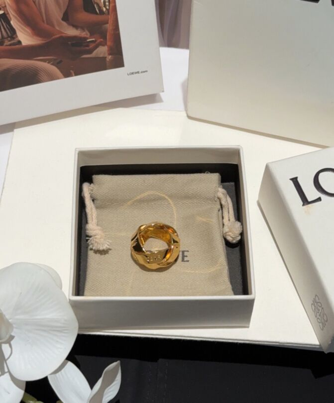 Loewe Womens Chunky Nest Ring Golden-2.jpg