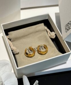 Loewe Womens Nest Hoop Earrings Golden-3.jpg