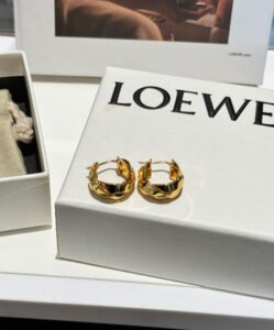 Loewe Womens Nest Hoop Earrings Golden-4.jpg