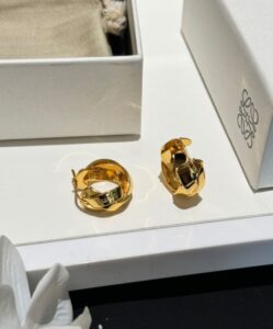 Loewe Womens Nest Hoop Earrings Golden-5.jpg