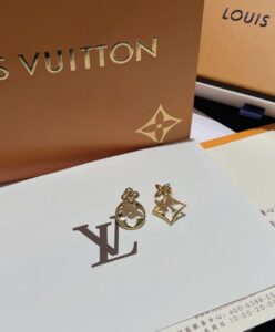 Louis Vuitton Womens LV Flowergram Earrings Golden-2.jpg