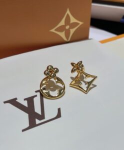 Louis Vuitton Womens LV Flowergram Earrings Golden-3.jpg