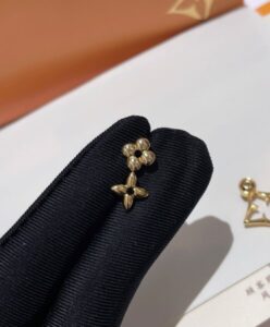 Louis Vuitton Womens LV Flowergram Earrings Golden-4.jpg