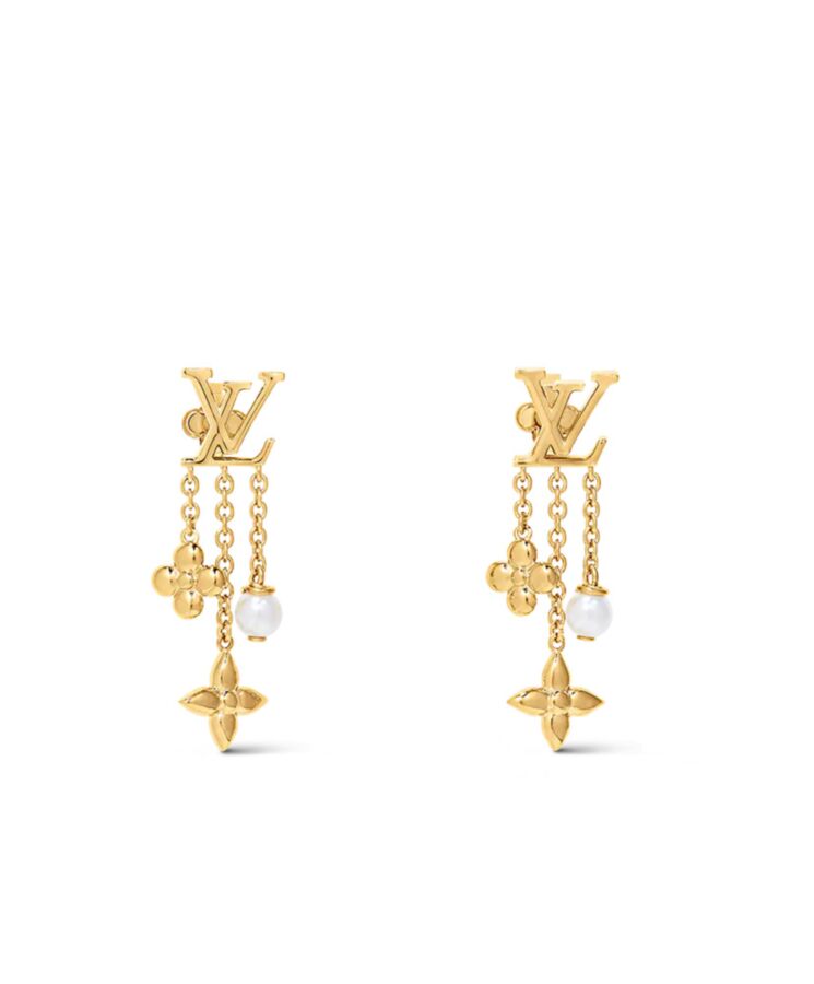 Louis Vuitton Womens Louisa Earrings M01574 Golden