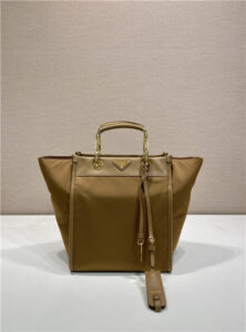Re-Nylon Medium Tote Bag 1BG578 Brandy-1.jpg
