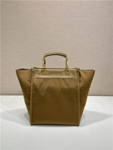 Re-Nylon Medium Tote Bag 1BG578 Brandy-4.jpg