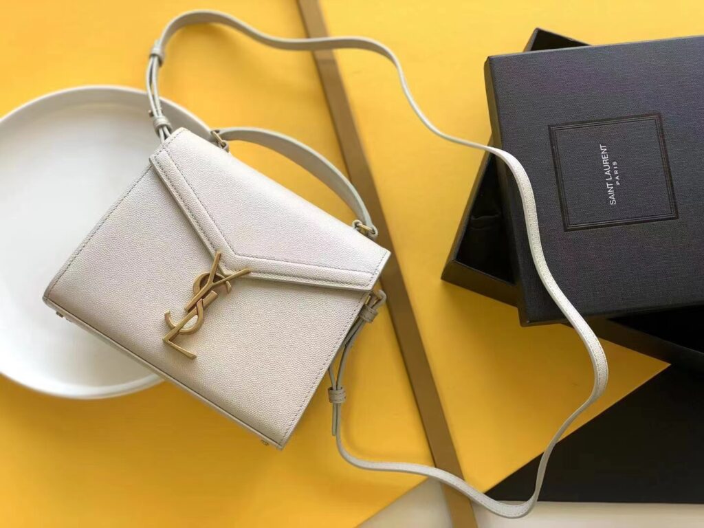 YSL Cassandra Mini Top handle Bag Ivory 20cm-1
