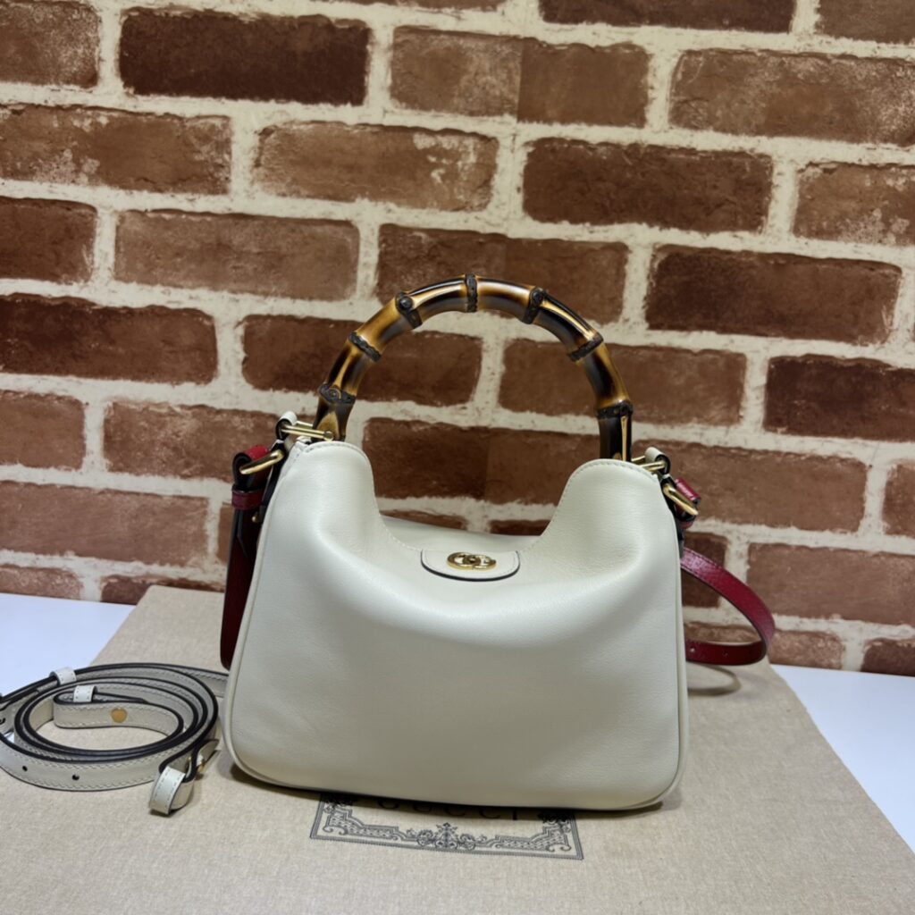 Gucci Diana Large Shoulder Bag White Leather 746245-1