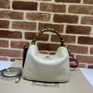 Gucci Diana Large Shoulder Bag White Leather 746245-1
