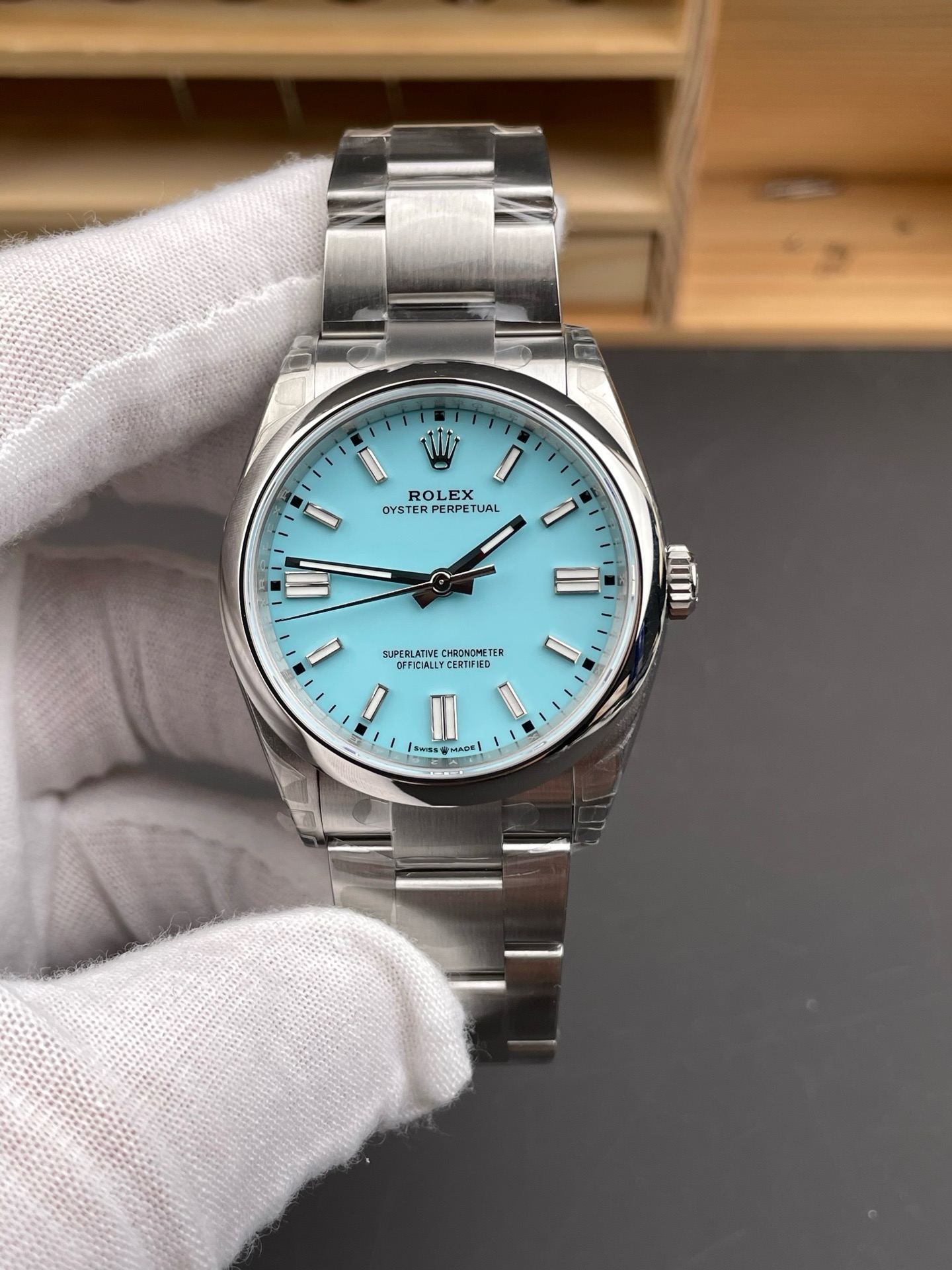Rolex Oyster Perpetual Aqua Dial 126000-41mm-1