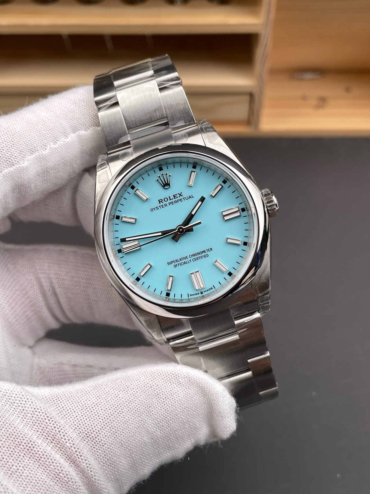 Rolex Oyster Perpetual Aqua Dial 126000-41mm-2