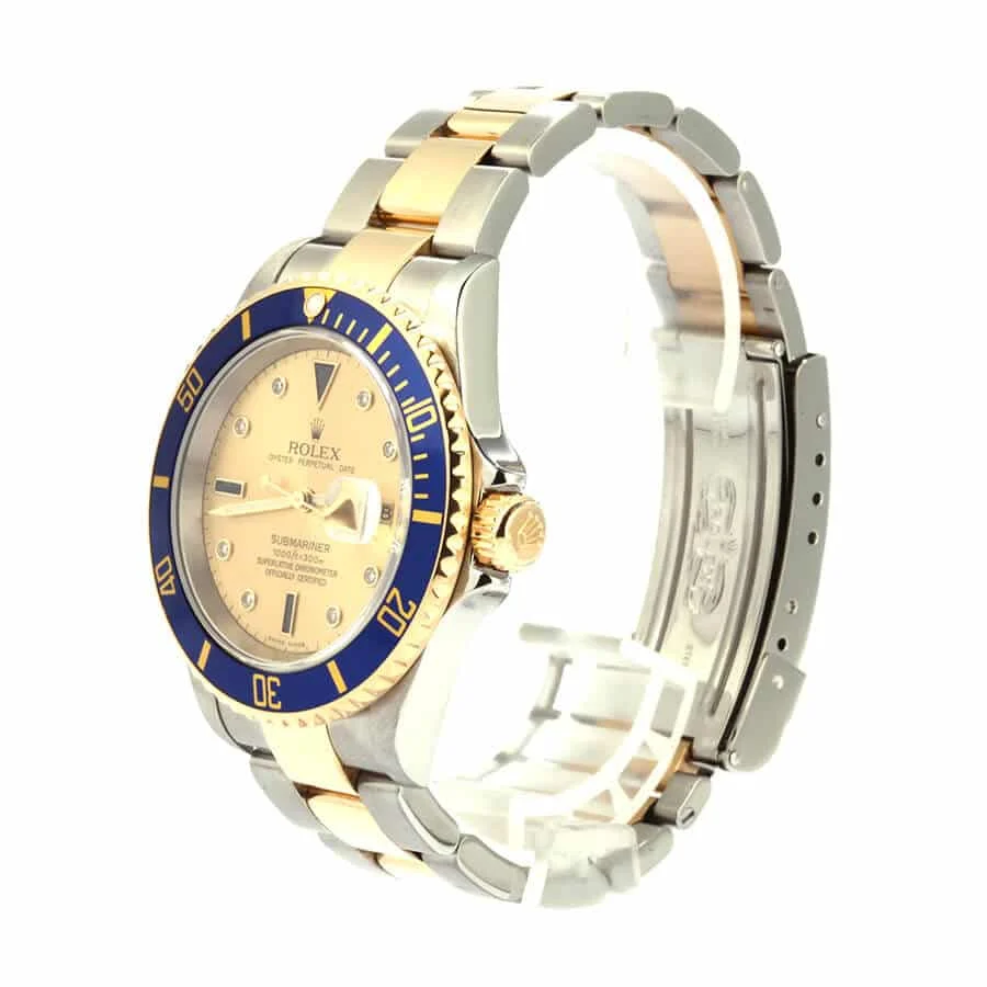 Rolex Submariner Serti Two Tone Stainless Steel Gold Diamond 16613 2.webp