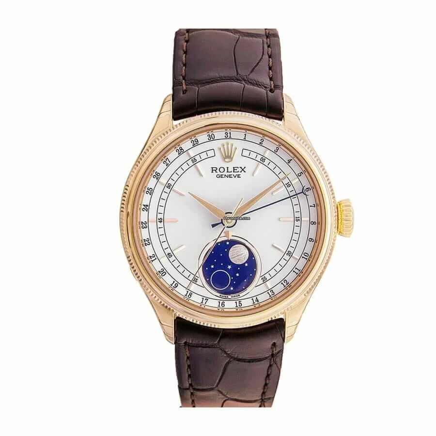 Rolex Cellini Moonphase White Dial New 50535-0002