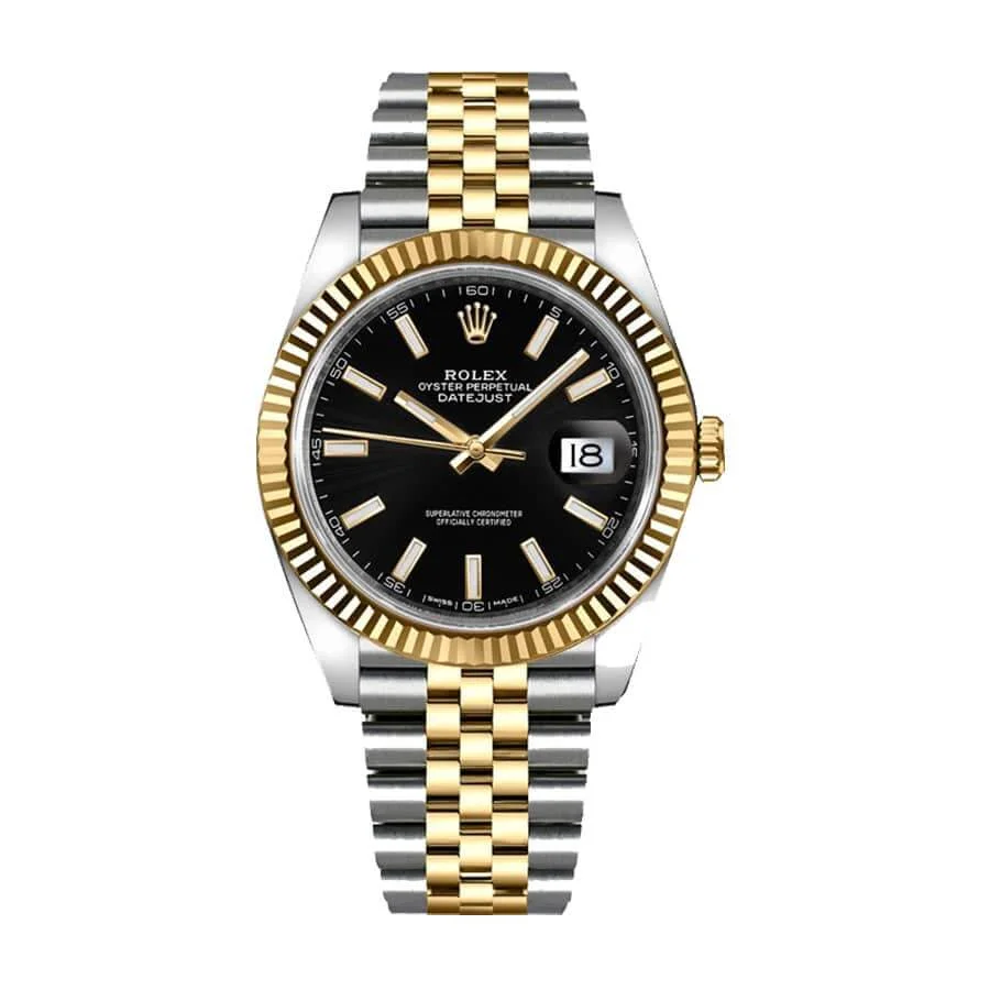 Rolex Datejust 126333 Yellow Gold & Steel Black Dial Jubilee