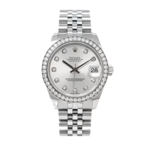 Rolex Datejust 178384-0017 White Gold Silver & Diamond Dial  