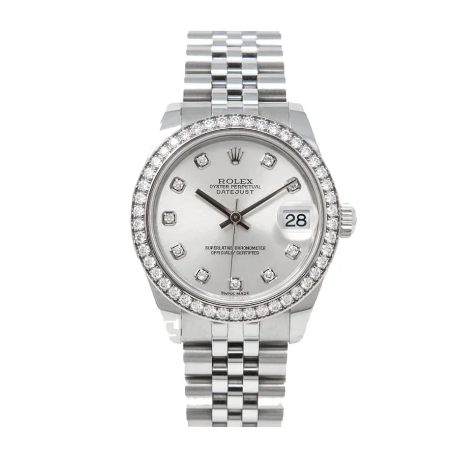 Rolex Datejust 178384-0017 White Gold Silver & Diamond Dial