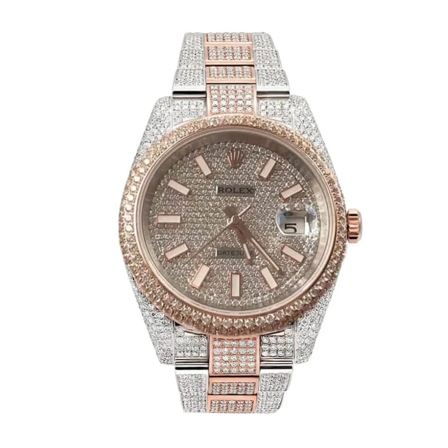 Rolex Datejust Two Tone Jubilee Fully Iced Out 126303