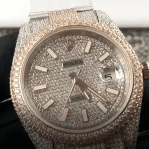 Rolex Datejust Two Tone Jubilee Fully Iced Out 126303  